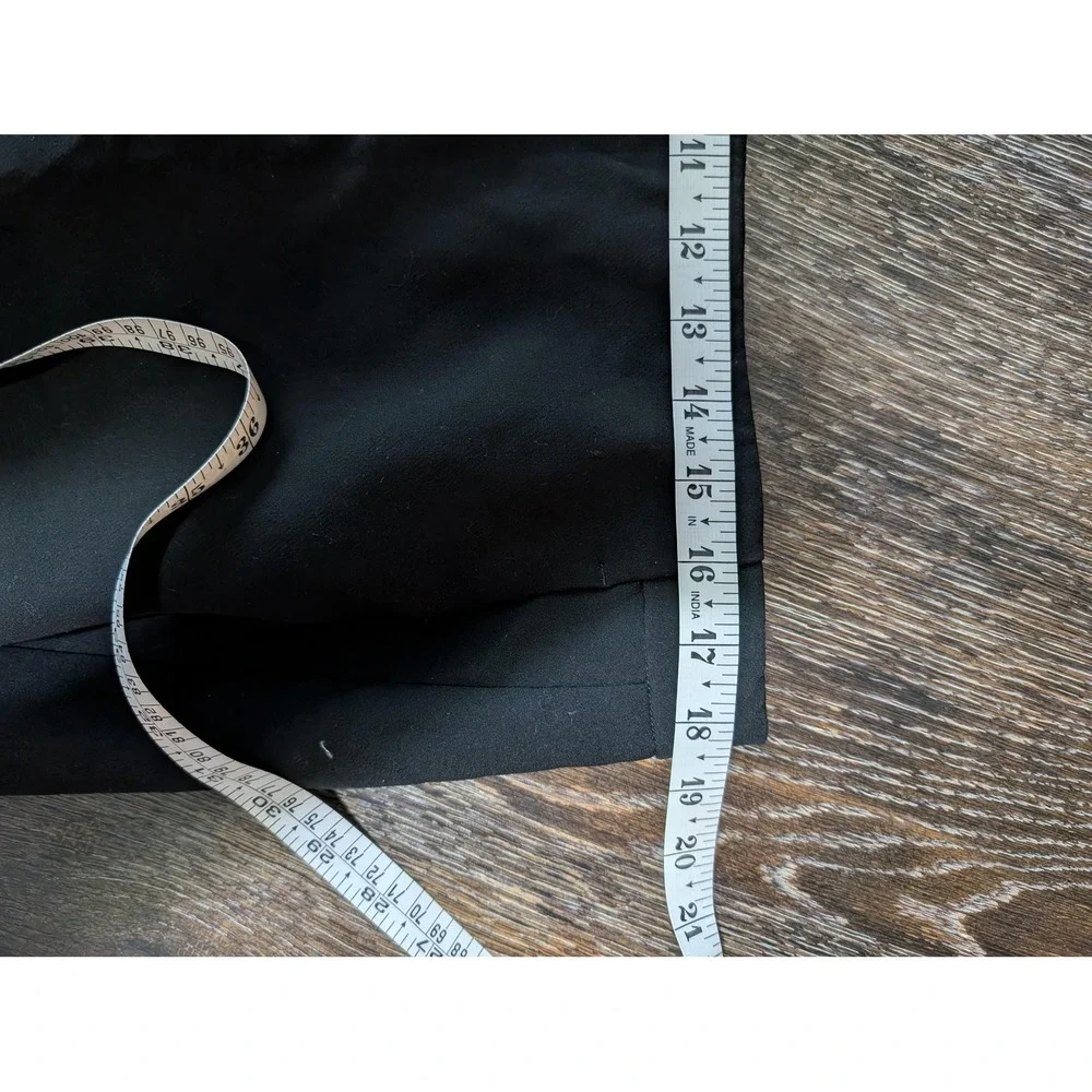 Banana‎ Republic Pants Womens 14 Black Crepe Tapered Dress Ruffle Stretch Zip